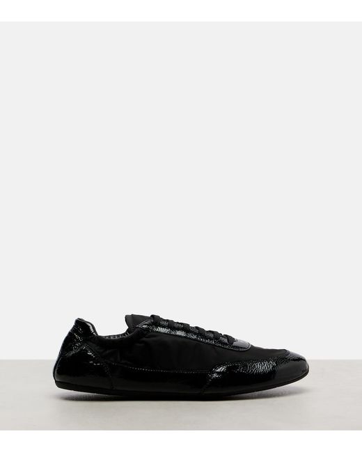 Prada Black Collapse Re-Nylon And Leather Sneakers