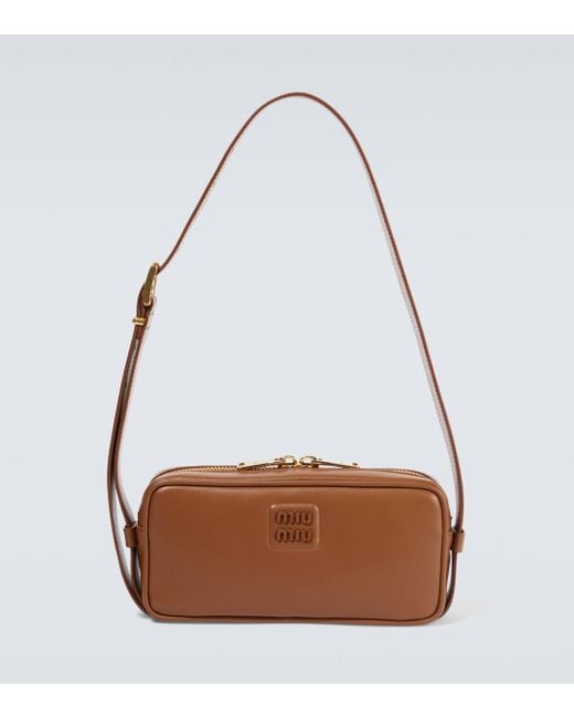 Miu Miu Brown Leather Shoulder Bag for men