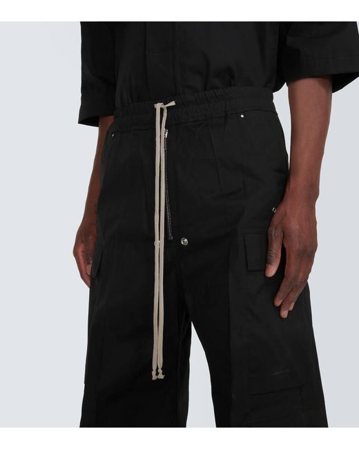 Rick Owens Black Bela Cotton-blend Wide-leg Pants for men
