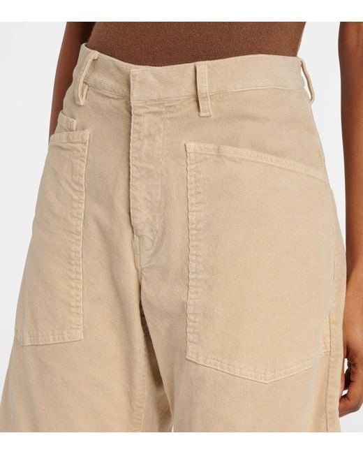 Nili Lotan Natural Shon Mid-Rise Corduroy Tapered Pants