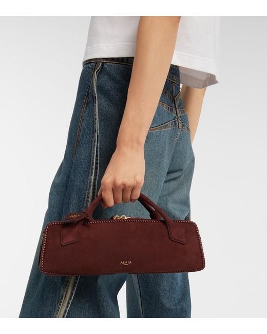 Alaïa Red Le Teckel Small Suede Clutch