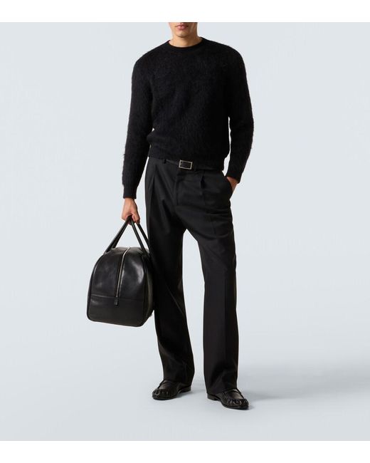 Saint Laurent Black Giant Leather Duffel Bag for men