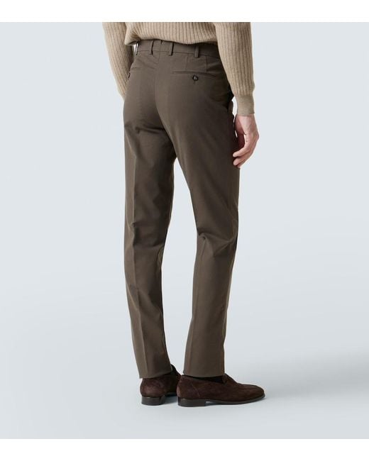 Loro Piana Gray Carlo Cotton-Blend Chinos for men