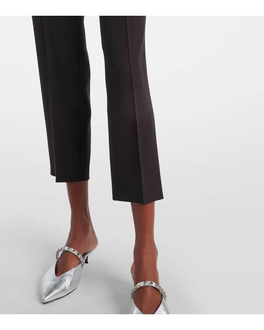 Alexander McQueen Black Mid-Rise Wool Canvas Crepe Straight Pants