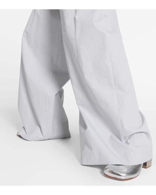 Pantaloni a gamba larga in gabardine di Dries Van Noten in White