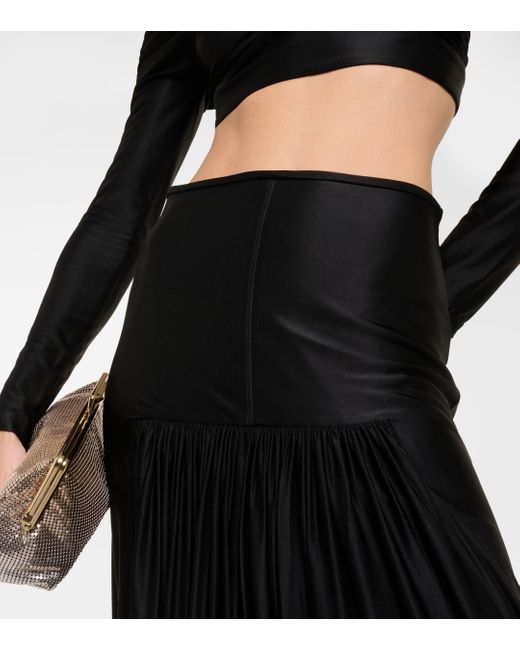 Rabanne Black Ruched Maxi Skirt