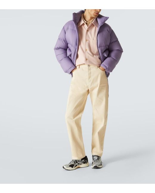 Auralee Pink Wool Flannel Overshirt for men
