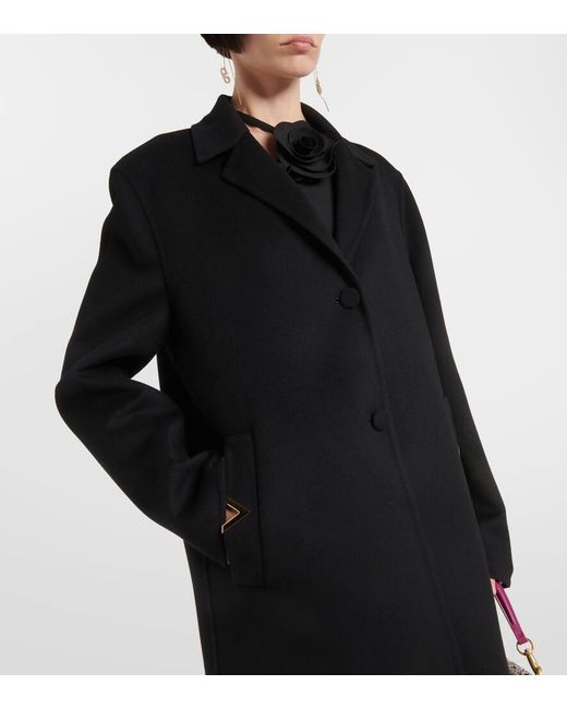 Abrigo de lana y cachemir Valentino de color Black