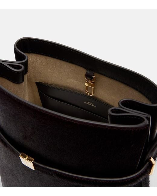 Totême  Black Calf Hair Bucket Bag