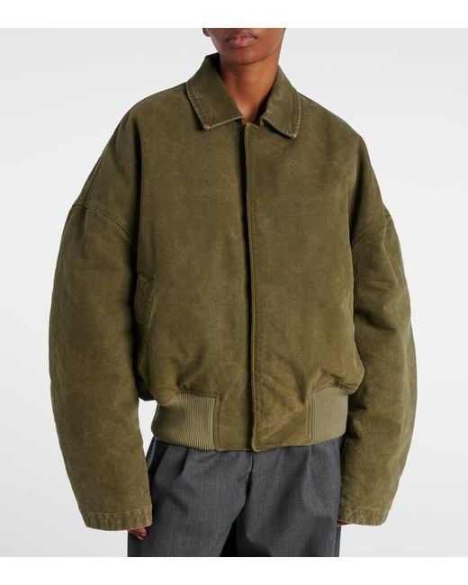 J.W. Anderson Green Oversized Cotton Bomber Jacket