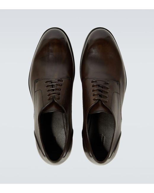 Zapatos derby Siena Flex de piel Zegna de hombre de color Brown