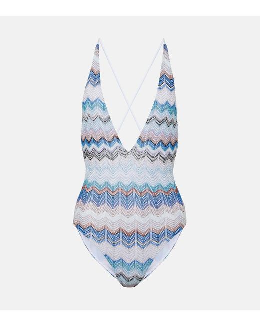 Banador en zigzag Missoni de color Blue