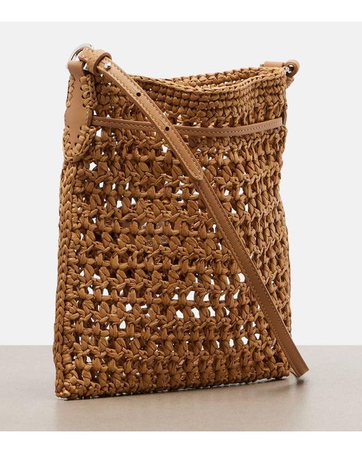 Tod's Natural Ebl Mini Raffia-Effect Bucket Bag