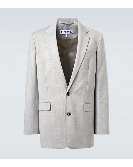 Loewe Gray Wool Blazer for men