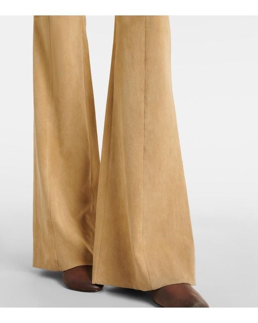 Stouls Natural Gege Suede Flared Pants