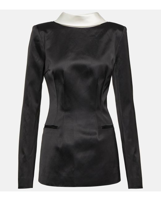 LAQUAN SMITH Black Reverse Cotton-blend Blazer Dress