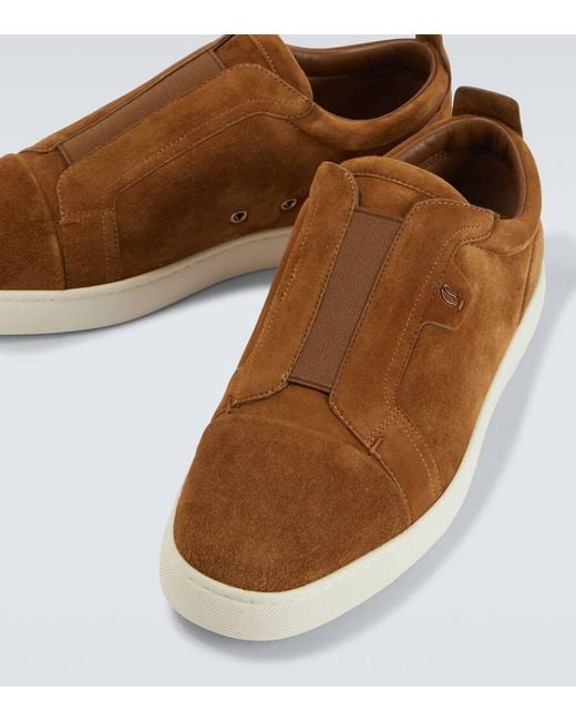 Christian Louboutin Slip-Ons St Louis Aus Veloursleder in Brown für Herren