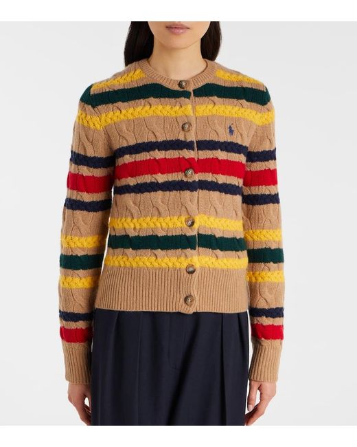 Cardigan Trenzado De Lana Y Cachemir A Rayas Polo Ralph Lauren de color Multicolor