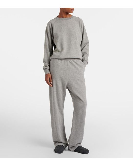 The Row Gray Eulalia Cotton And Cashmere Sweatshirt