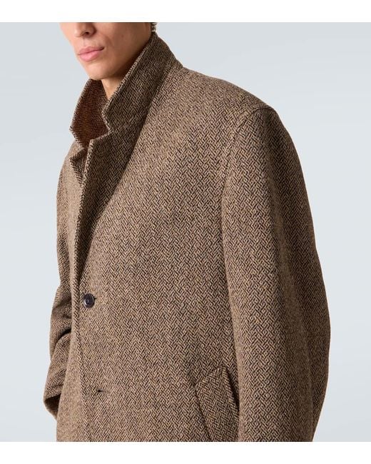 Lemaire Mantel Aus Woll-Tweed in Brown für Herren