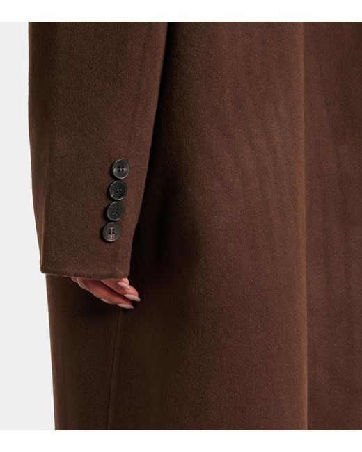 Frankie Shop Brown Gaia Double-Breasted Wool-Blend Coat