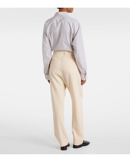 Lemaire Natural Wool-Blend Gabardine Tapered Pants