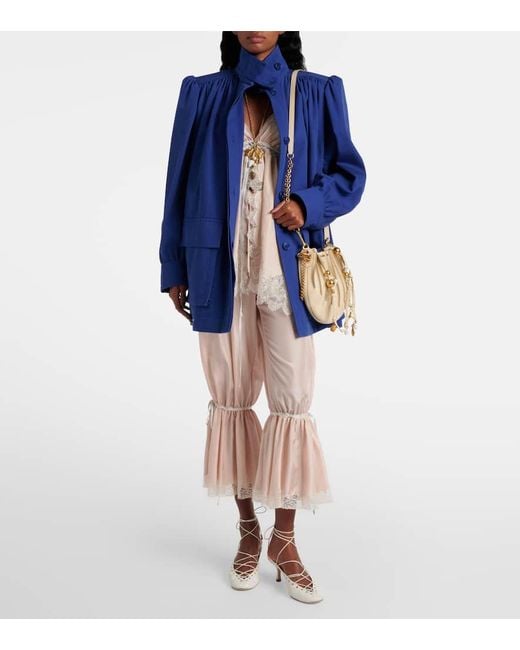 Chloé Natural Top Aus Seide Mit Spitze