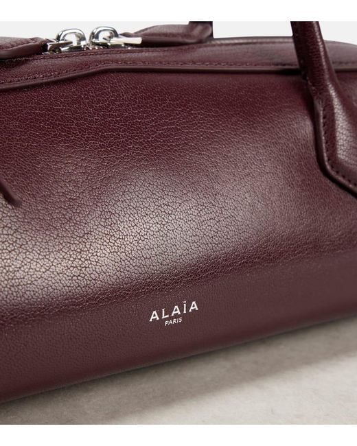 Alaïa Purple Schultertasche Le Teckel Medium Aus Leder