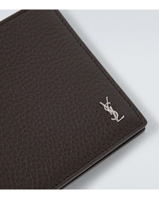 Saint Laurent Black Tiny Cassandre East/West Leather Wallet for men