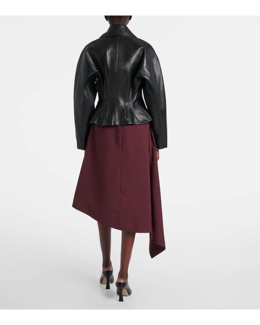 Veste En Cuir Bottega Veneta en coloris Black