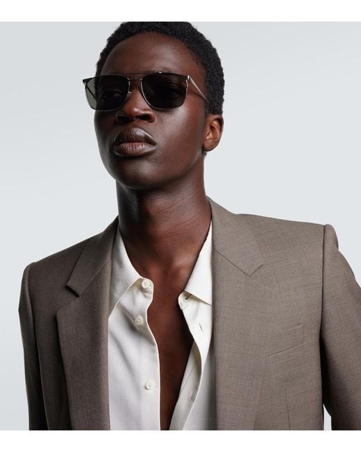 Saint Laurent Gray Sl 796 Aviator Sunglasses for men