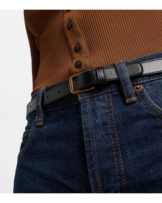 Saint Laurent Black Leather Belt