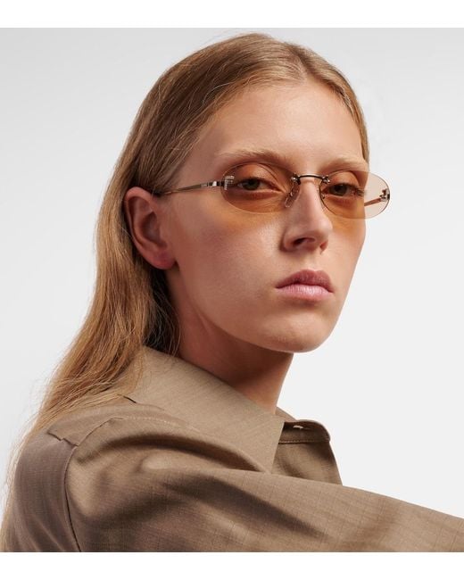 Fendi Natural First Crystal Oval Sunglasses