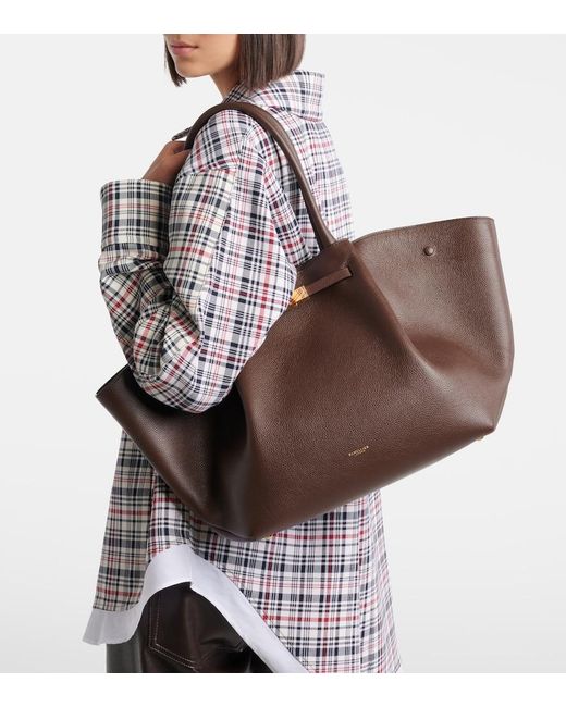 DeMellier London Brown New York Medium Leather Tote Bag