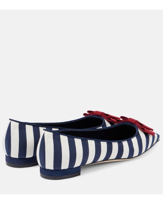 Ballerine Reador A Righe di Manolo Blahnik in Blue