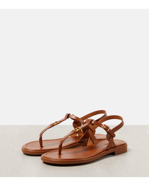 Chloé Brown Marcie Leather Thong Sandals
