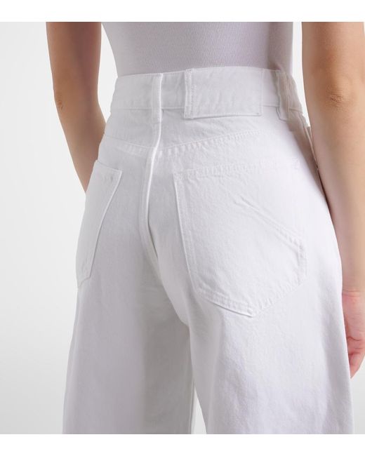 Alaïa White Barrel-Leg Jeans