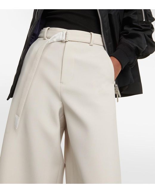 Sacai Natural Wide-Leg Pants