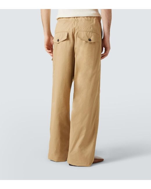 Dries Van Noten Natural Cotton Straight Pants for men