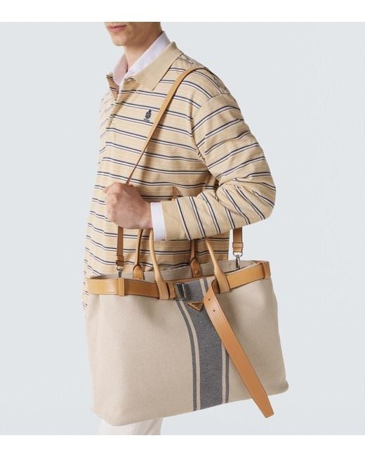 Borsa Buckle di Prada in Natural da Uomo