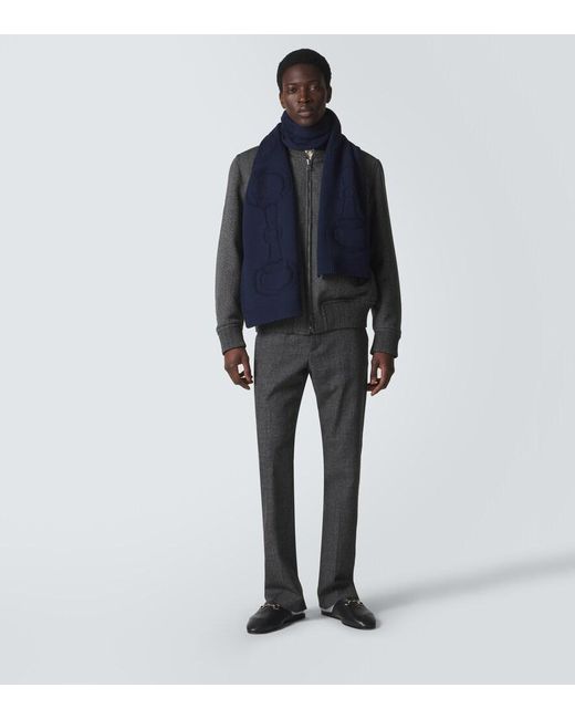 Sciarpa Horsebit di Gucci in Blue da Uomo