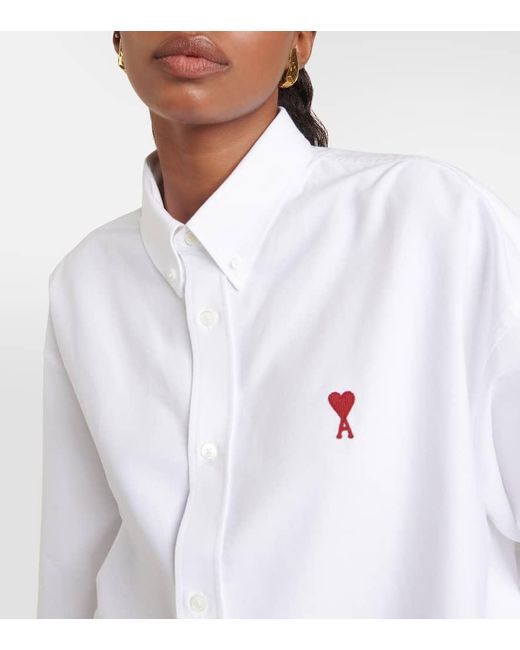 Camicia oversize in cotone di AMI in White