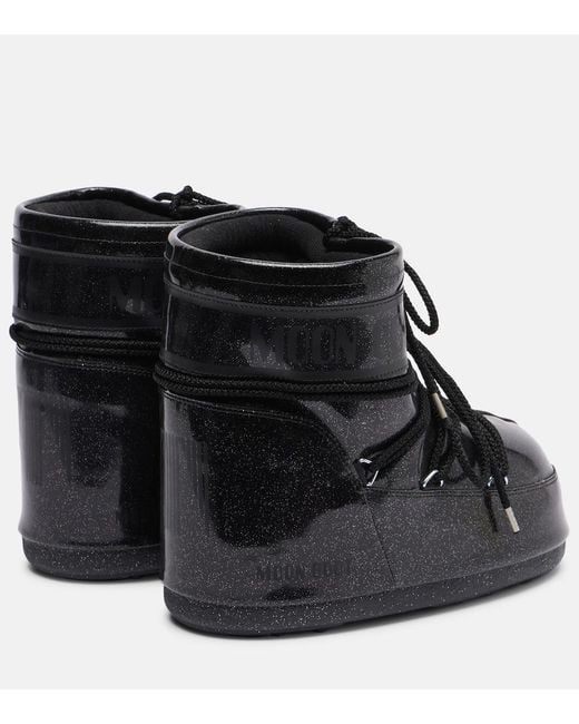 Moon Boot Black Icon Low Glitter Snow Boots