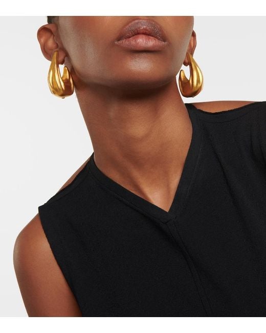 Khaite Metallic Olivia Medium-Plated Hoop Earrings