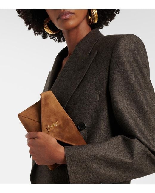 Bustina Cassandre Small di Saint Laurent in Brown
