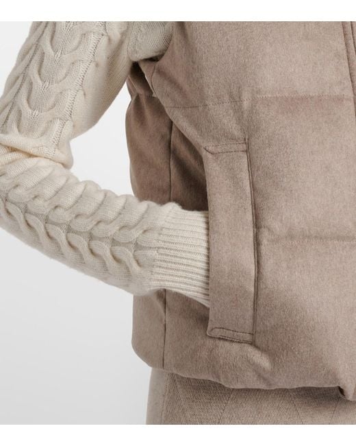 Max Mara Natural Quilted Cashmere Down Vest