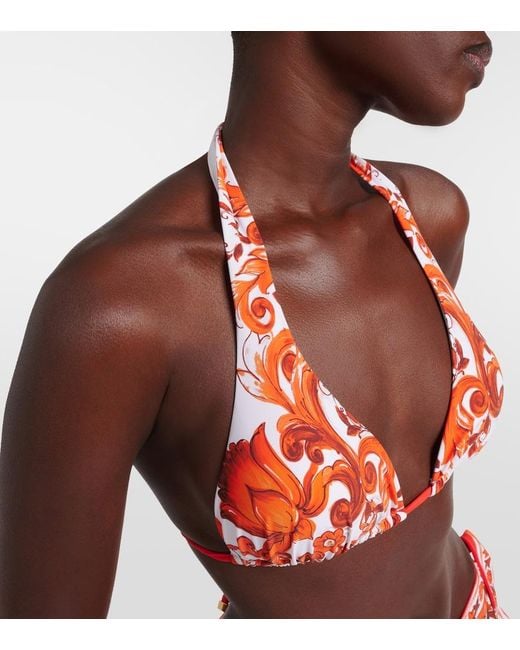 Dolce & Gabbana Red Majolica Bikini