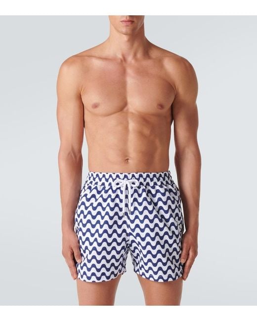 Frescobol Carioca Blue Copacabana Printed Swim Shorts for men