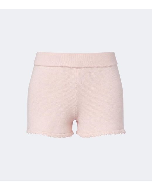 Posse Pink Maisie Knitted Wool Shorts