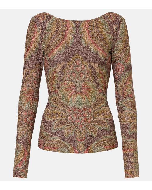 Etro Brown Printed Top